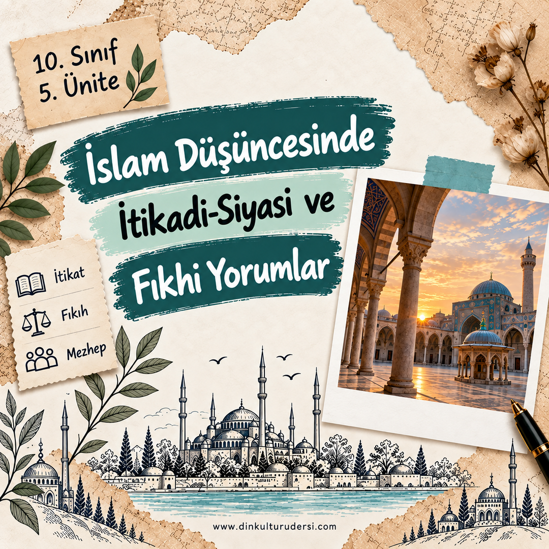 10. Sınıf 5. Ünite — İslam Düşüncesinde İtikadi-Siyasi ve Fıkhi Yorumlar