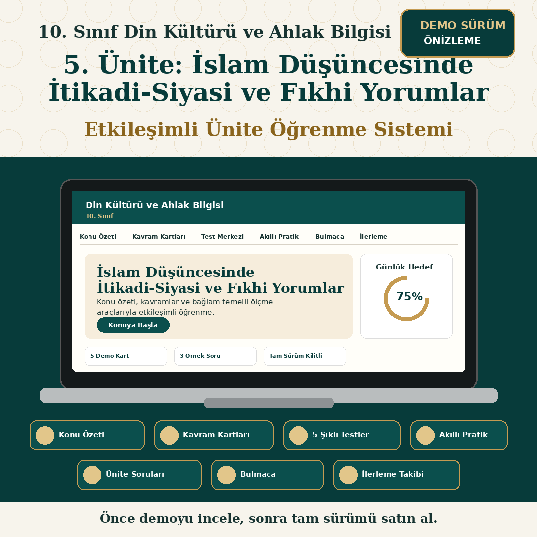10. Sınıf 5. Ünite – Etkileşimli Ünite Öğrenme Sistemi